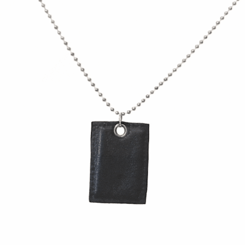 LAMBSKIN LEATHER DOG TAG